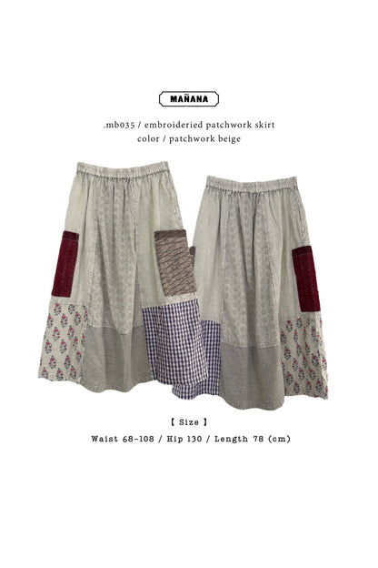 MB035 EMBROIDERED PATCHWORK SKIRT