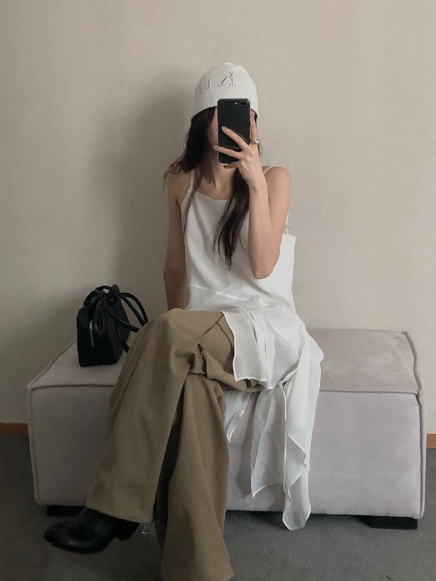 MZ988 ASYMMETRIC CHIFFON ONE PIECE DRESS