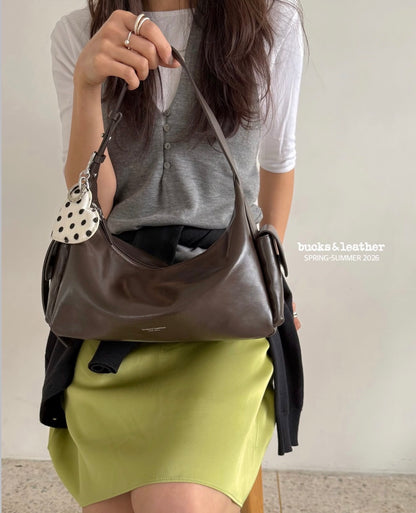BUCKS & LEATHER HANDMADE DOUBLE POCKET HOBO BAG