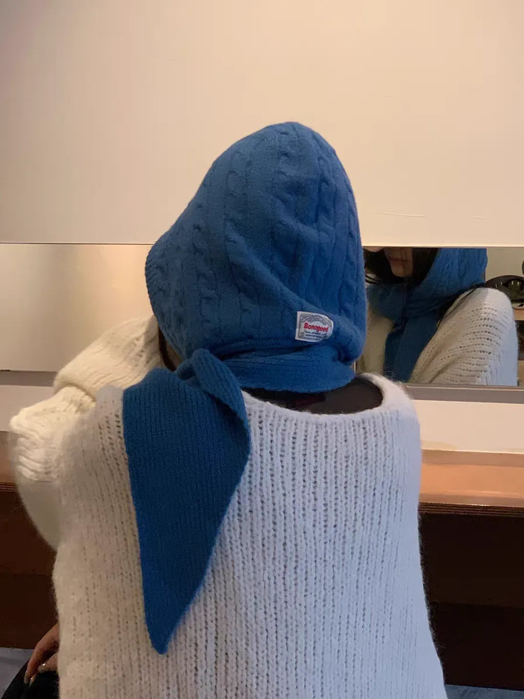 MZ921 CABLE HOODED SCARF