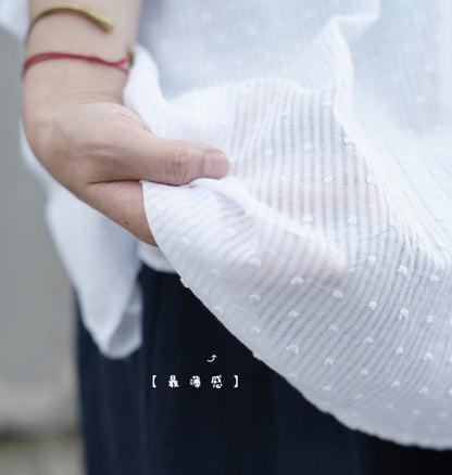 CB127 SWISS DOT DOBBY BLOUSE