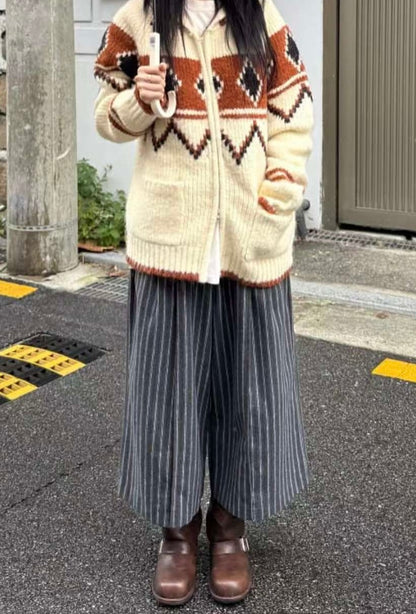 MZ930 SUEDE STRIPED PANTS