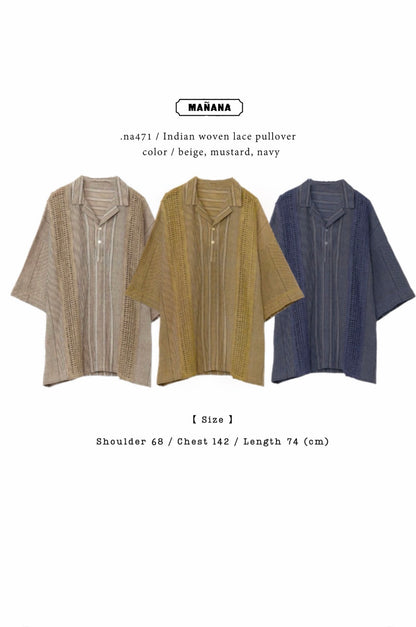 NA471 INDIAN WOVEN LACE PULLOVER