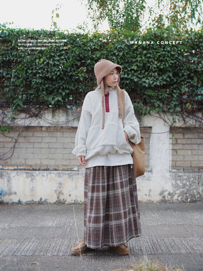 MZ586 PLAID FLANNEL SKIRT