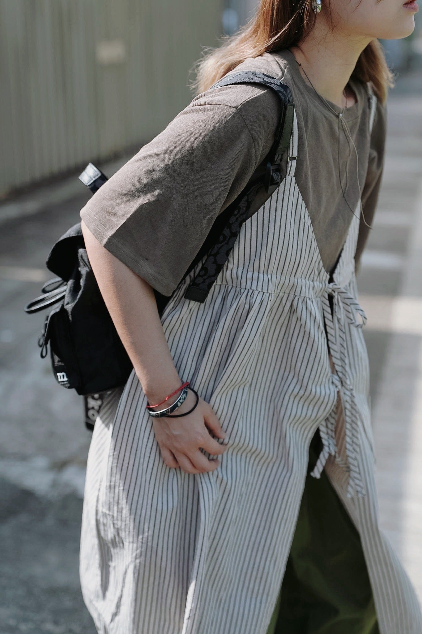 CB102 2WAY STRIPED LAYER DRESS