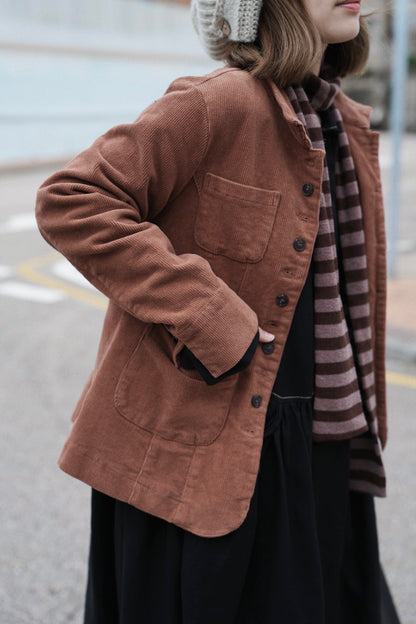 MZ892 STAND COLLAR CORDUROY JACKET