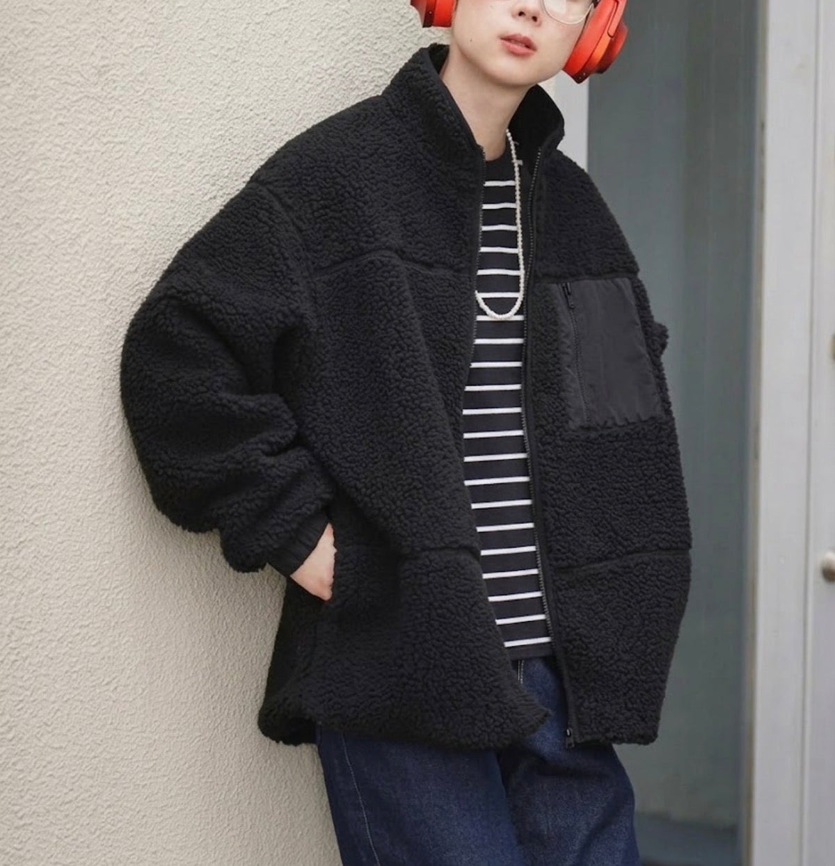 NA425 BOA FLEECE HIGH NECK JACKET
