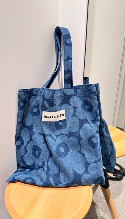 【八折優惠】MARIMEKKO - KIOSKI VANKKA DENIM UNIKKO BAG 41X44CM