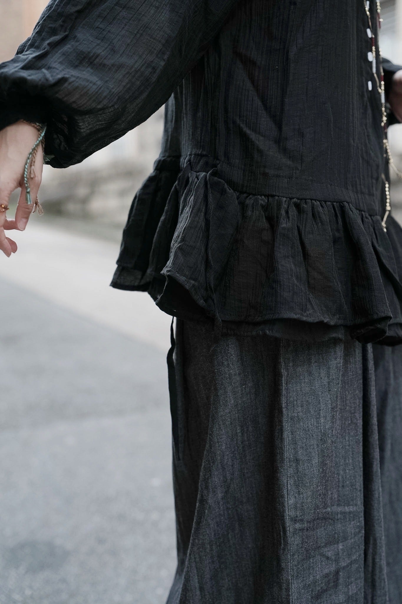 MB001 SHEER CRINKLE BLOUSE