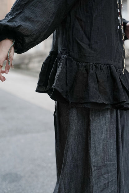 MB001 SHEER CRINKLE BLOUSE