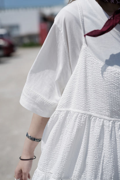 CB100 SEERSUCKER LAYER DRESS