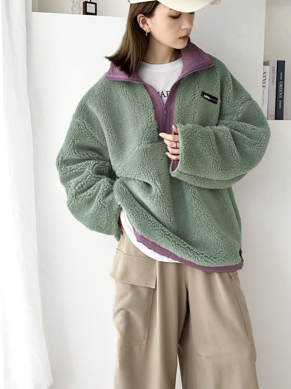 NA460 REVERSIBLE HALF ZIP BOA BLOUSON