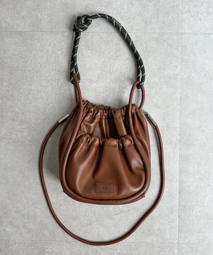 NA491 CPCM PU PARACORD GATHER SHOULDER BAG (Mini)