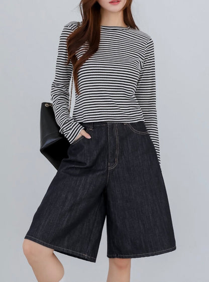 MZ844 / NON FADE BERMUDA DENIM SHORTS