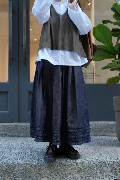 MZ967 RUFFLE COLLAR DOBBY BLOUSE