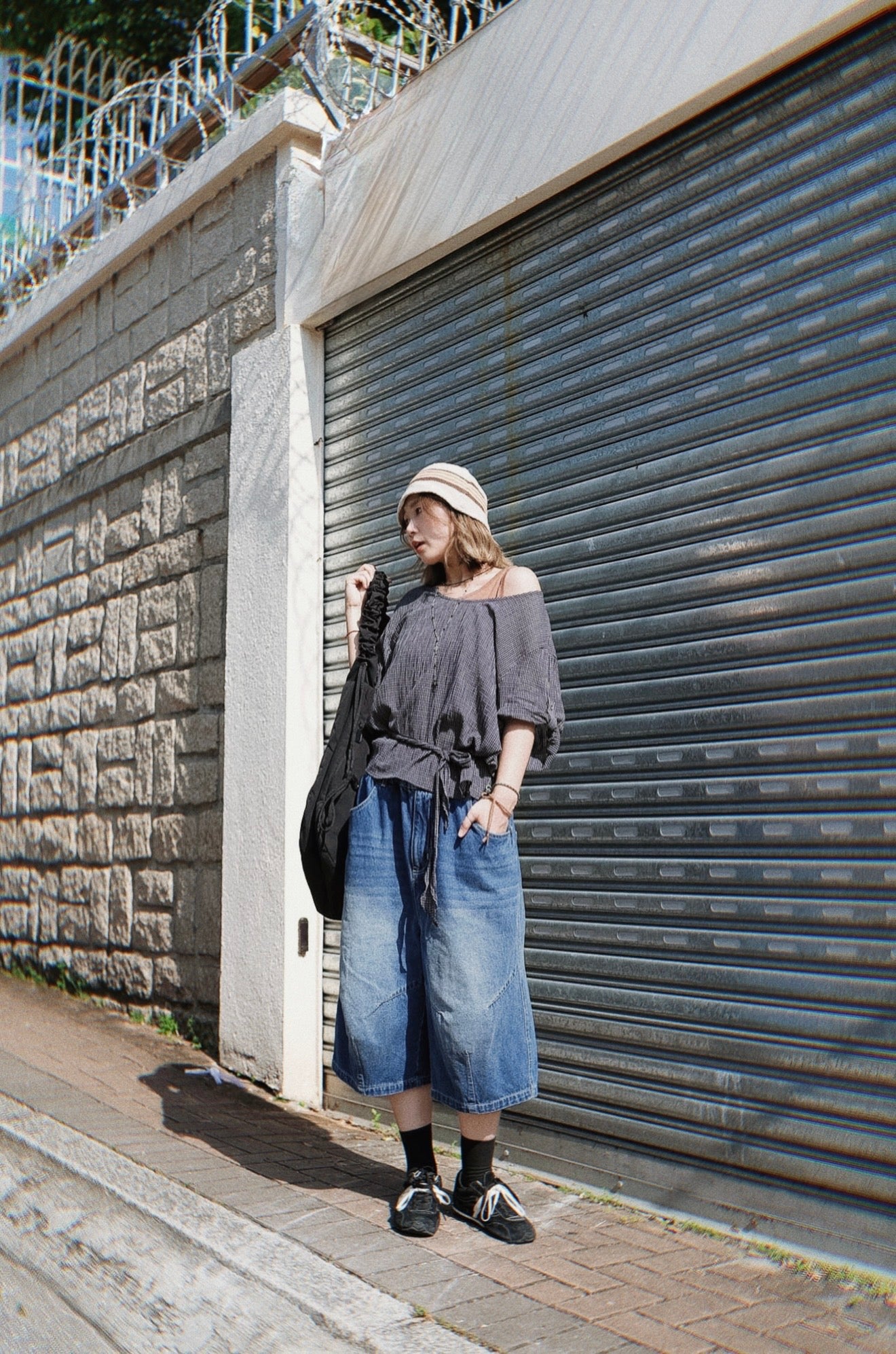 MB022 CREPE PLAID BLOUSE