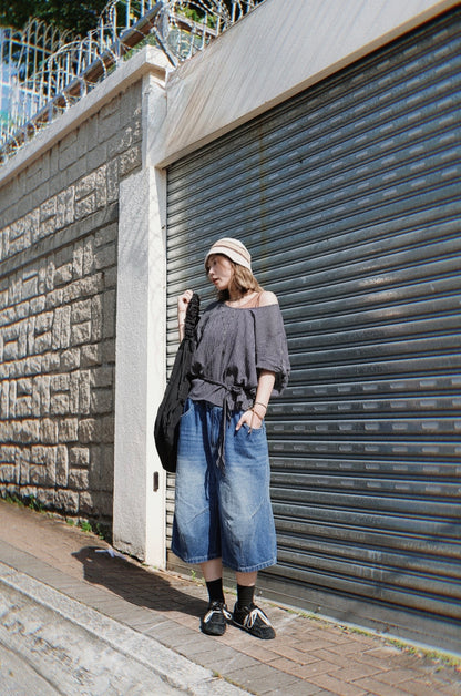 MB022 CREPE PLAID BLOUSE