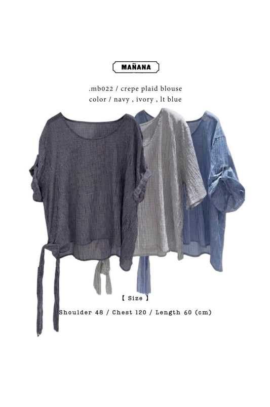 MB022 CREPE PLAID BLOUSE
