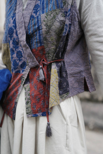 MZ894 PATCHWORK WRAP VEST