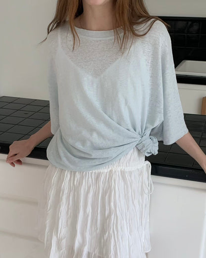 MB021 LINEN LONG TEE【 2件減-$20, 4件減-$50 】
