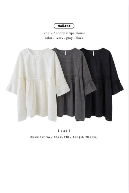 CB114 DOBBY STRIPE BLOUSE
