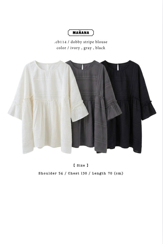 CB114 DOBBY STRIPE BLOUSE