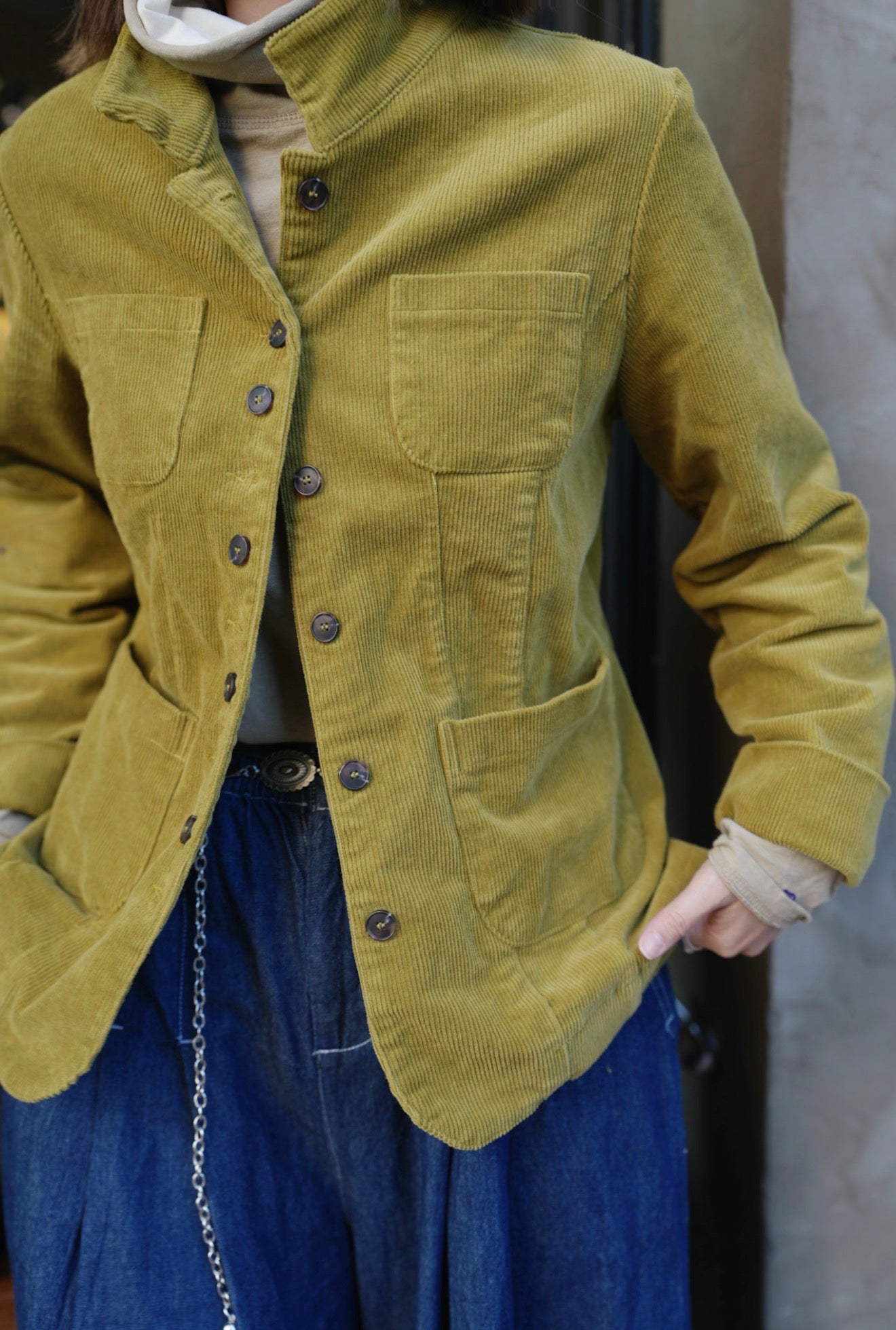 MZ892 STAND COLLAR CORDUROY JACKET