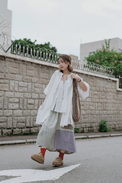 MB035 EMBROIDERED PATCHWORK SKIRT