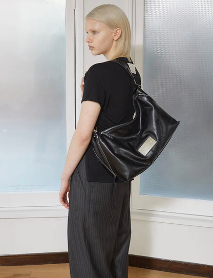 ❗️斷貨王❗️MATIN KIM SIDE ZIPPER SHOULDER BAG - BLACK/GREY/DK BROWN
