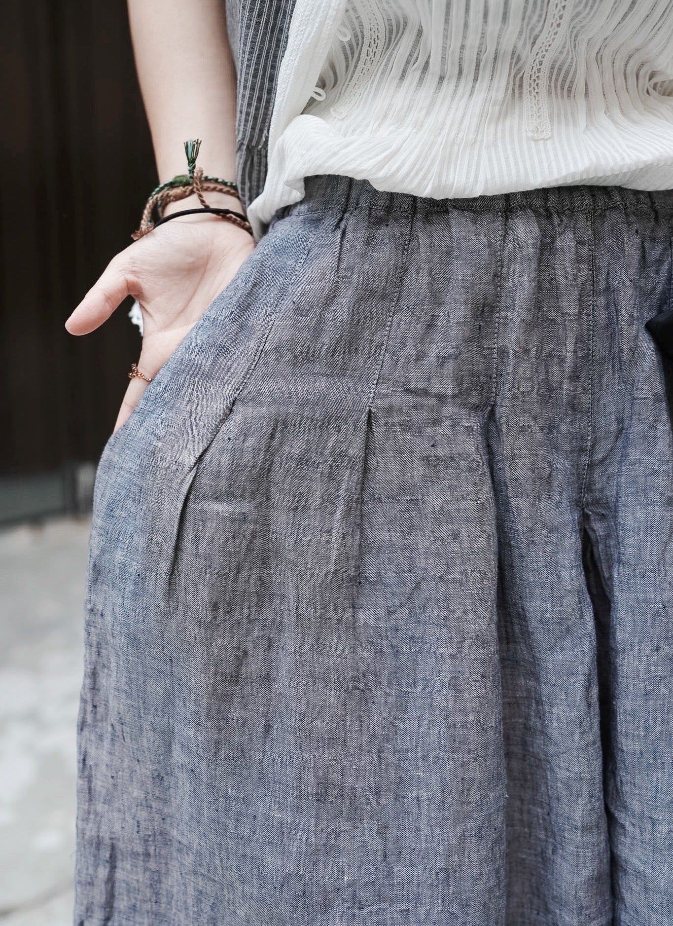 MZ997 LIGHT-WEIGHT LINEN CULOTTES