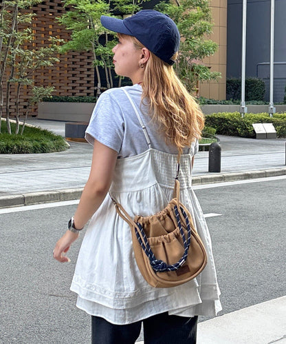 NA491 CPCM PU PARACORD GATHER SHOULDER BAG (Mini)