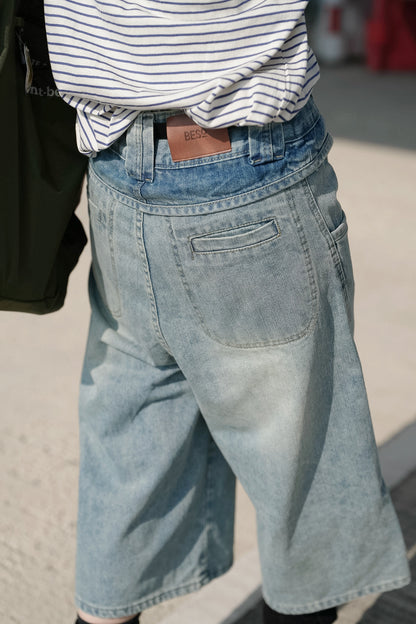 MB058 BAGGY FADED DENIM SHORTS