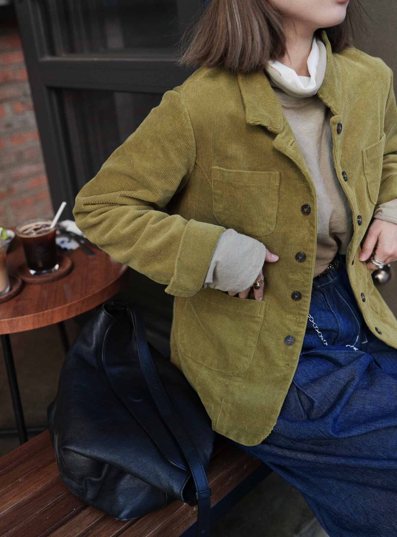 MZ892 STAND COLLAR CORDUROY JACKET