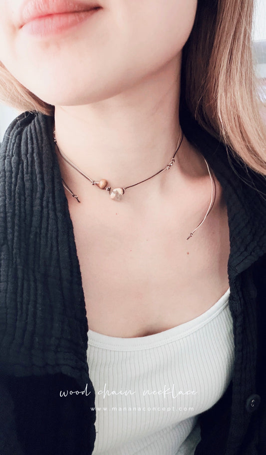 MZ962 WOOD CHAIN NECKLACE