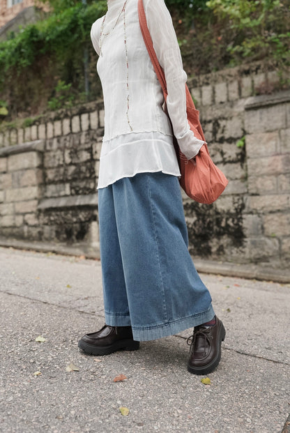 MZ981 VINTAGE WASH WIDE-LEG JEANS
