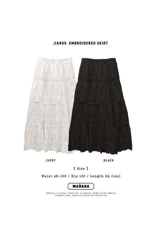CA905 EMBROIDERED LACE SKIRT