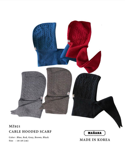 MZ921 CABLE HOODED SCARF