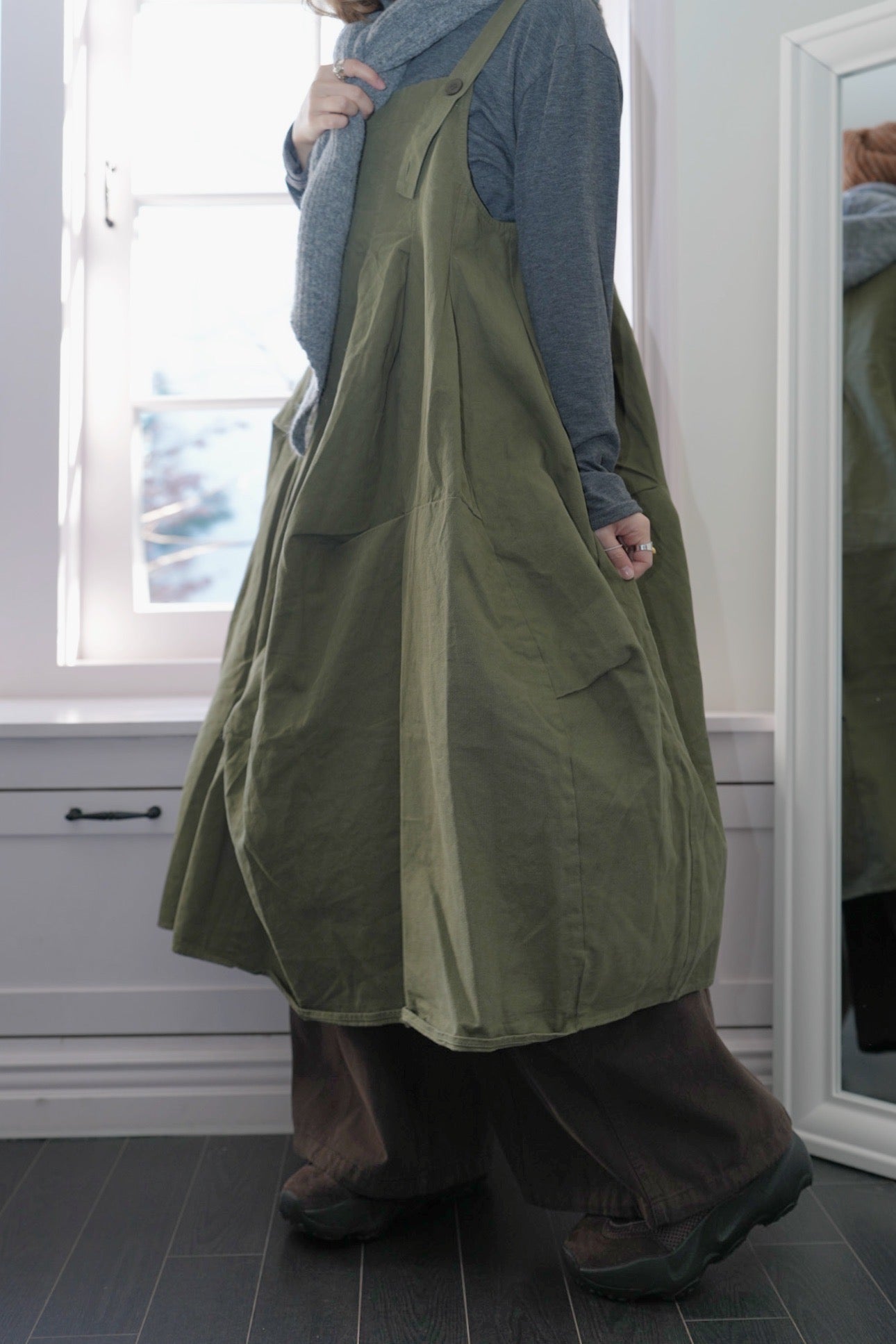 MZ931 3D-CUT WORKER ONE PIECE DRESS