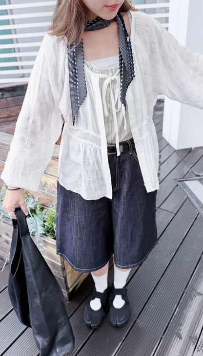 MZ844 / NON FADE BERMUDA DENIM SHORTS