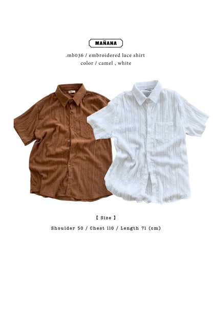 MB036 EMBROIDERED LACE SHIRT