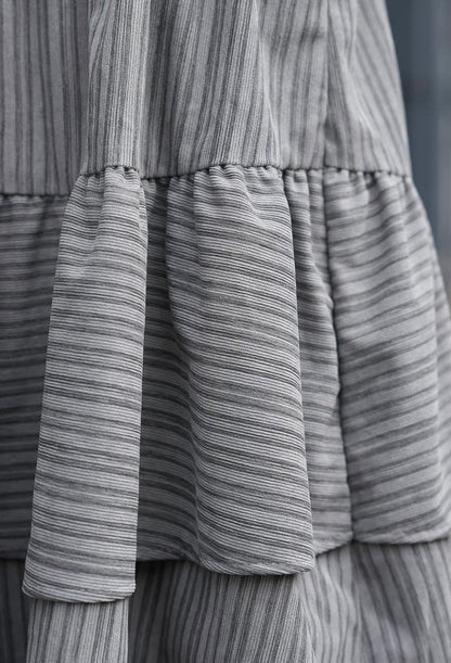 MZ977 ASYMMETRIC STRIPED SKIRT