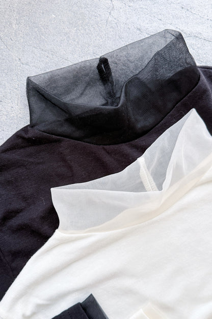 MZ956 MESH HALF NECK BASIC TOP