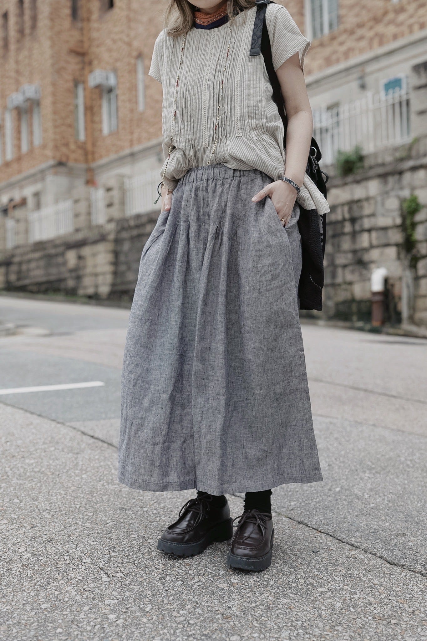 MZ997 LIGHT-WEIGHT LINEN CULOTTES