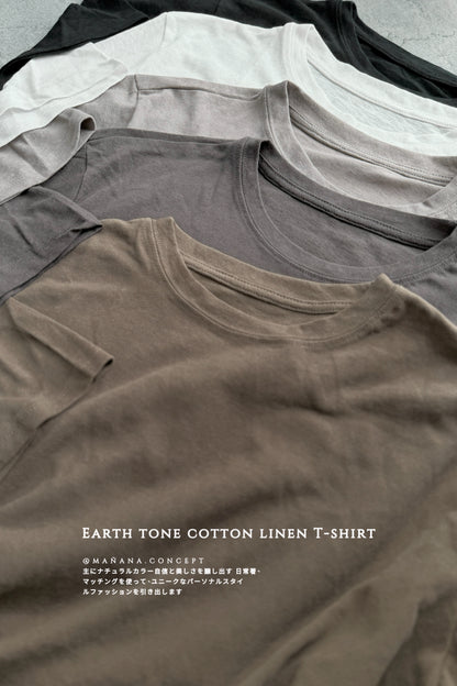 MB004 EARTH TONE LINEN T-SHIRT 【 2件減-$20, 4件減-$50 】