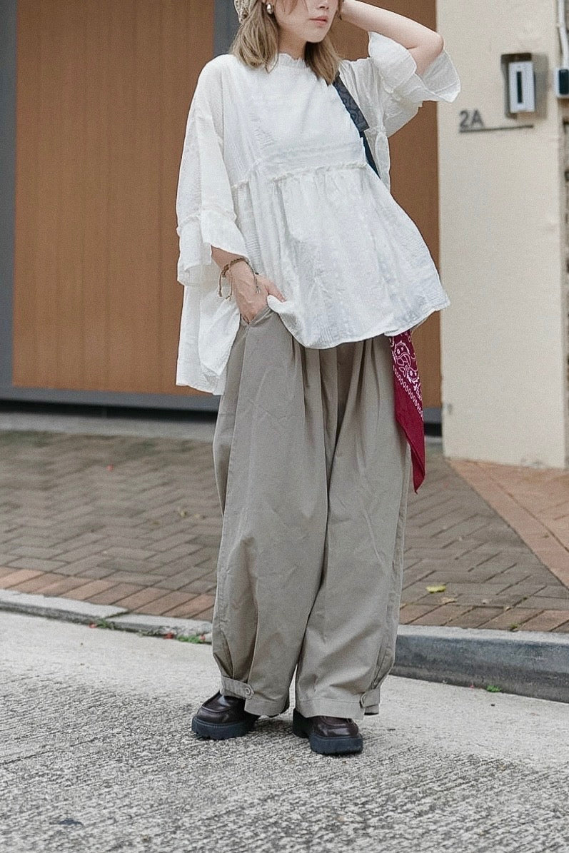 CB115 BUTTON-TABS VOLUME PANTS