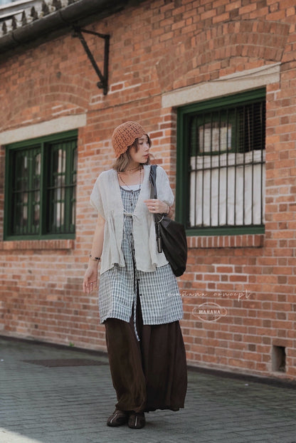 MB030 LINEN KIMONO SLEEVE BLOUSE