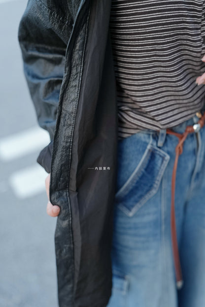 MB062 FAUX LEATHER SHIRT