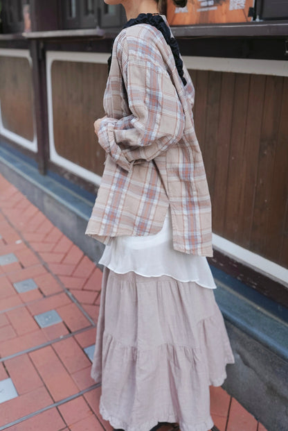 CB107 DOBBY PLAID SHIRT BLOUSE
