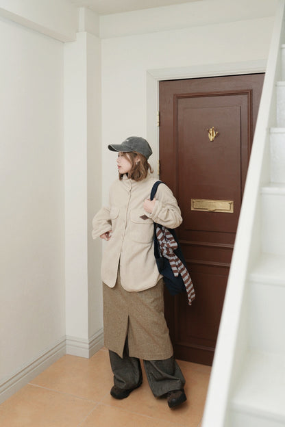 MZ922 OVERSIZED POCKET FLEECE SHIRT