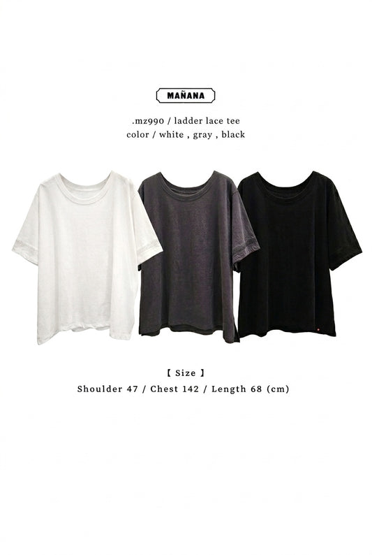 MZ990 LADDER LACE TEE【2PCS LESS -$20】